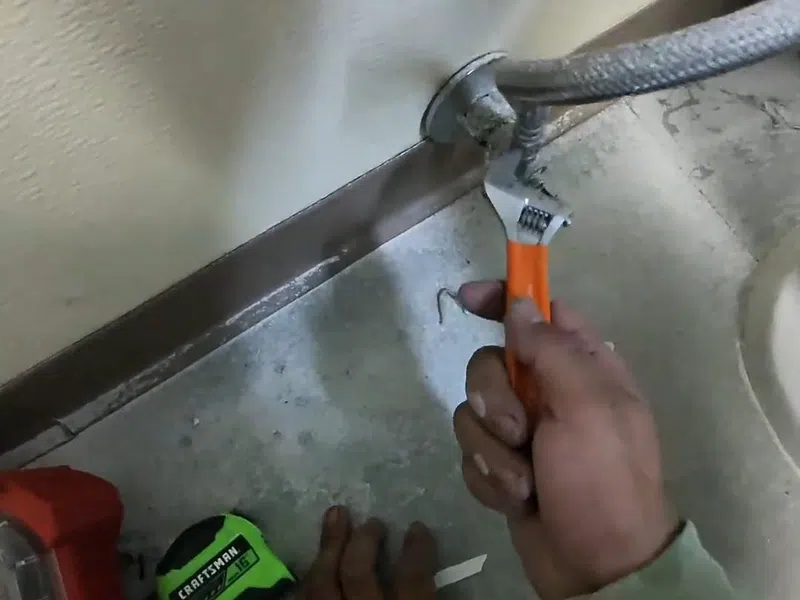 Bathroom plumbing fixture area during remodel or repair work for Reverse Osmosis Installation in Goodyear