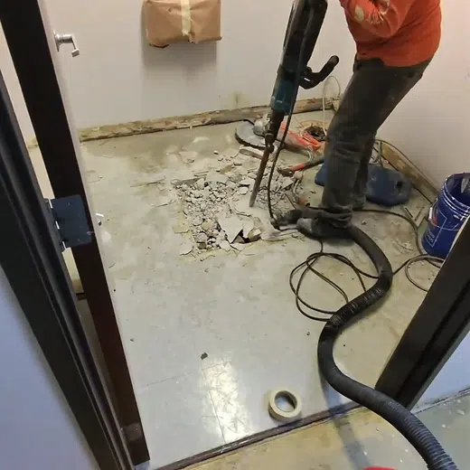 Bathroom plumbing fixture area during remodel or repair work for Plumbing Services in Goodyear showing bathroom fixture area remodel repair work thumbnail detail