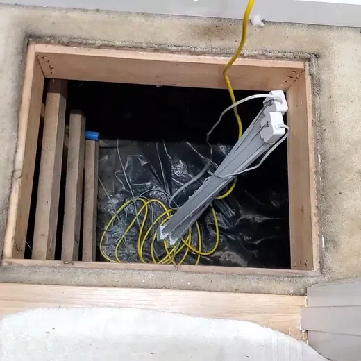 Exposed drain piping and cleanout access during plumbing rough-in work for Plumbing Service Areas in the West Valley showing exposed drain piping cleanout access rough work thumbnail inspection