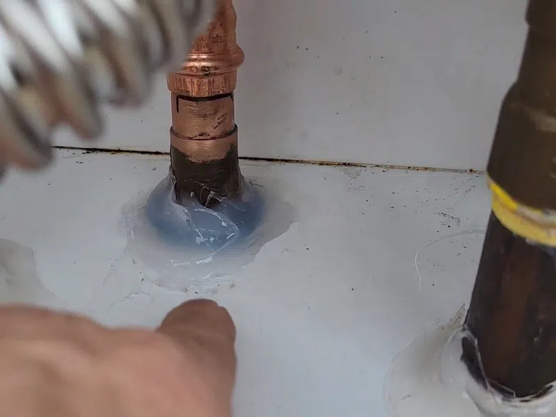 Tankless water heater connections and descaling service equipment for Water Heater Repair in Goodyear
