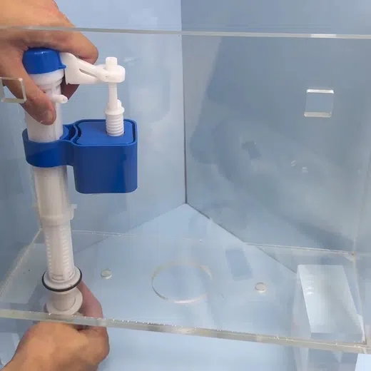 Toilet tank repair parts and fill valve components during a fixture service for Plumbing Service Areas in the West Valley