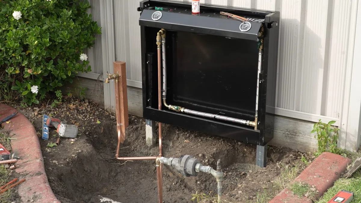 Water filtration housing and treatment equipment connected to residential plumbing for Plumbing Services in Glendale,