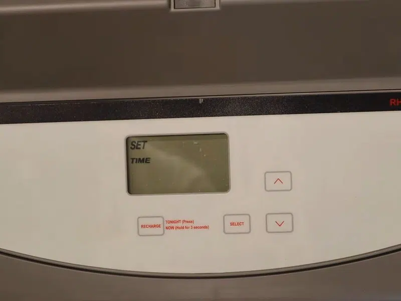 Whole-home water softener with control valve, brine tank, and plumbing connections for Plumbing Services in Avondale, showing whole water softener control valve brine tank connections avondale body