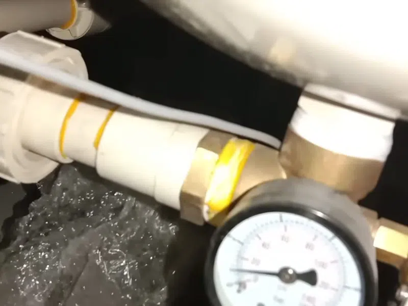Whole-home water softener with control valve, brine tank, and plumbing connections for Plumbing Services Near Goodyear Ballpark,